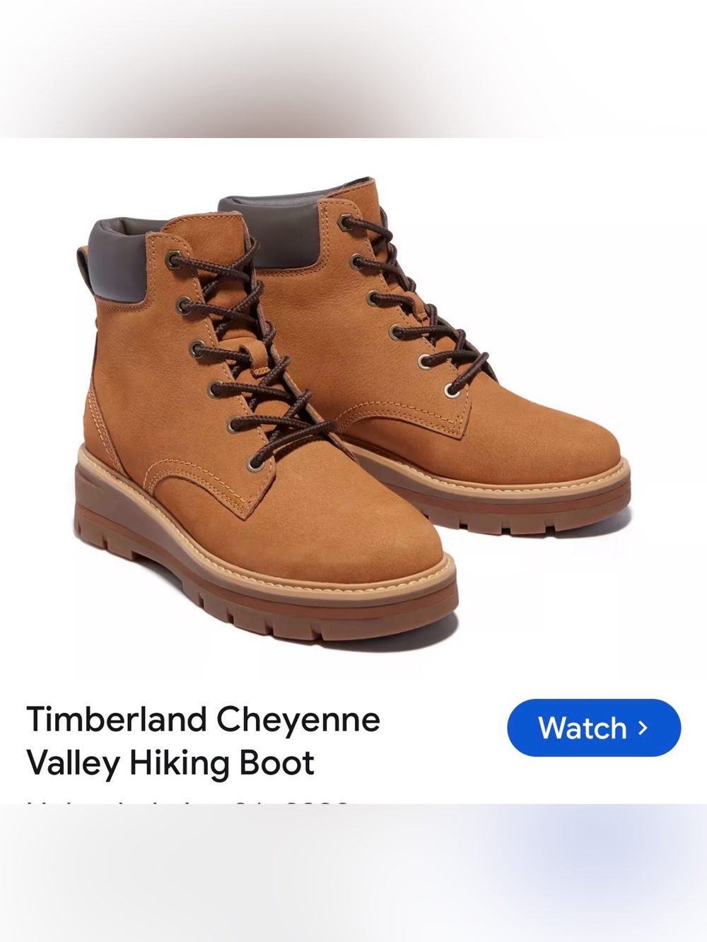 Timberland Women's Chestnut Brown Ortilite Hiking Boots with Dark Collar Sz7 NEW